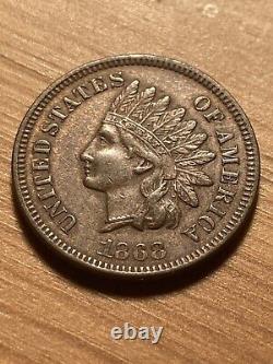 1868 Indian Head Cent AU Tel Que Montré! (#860)