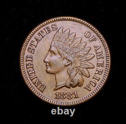 1881 Indian Head Cent AU Snow-6<br/><br/>  Traduction: 1881 Indian Head Cent AU Snow-6