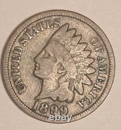 1899 Centime de tête indienne Penny 1C 3,0g