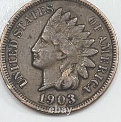 1903 Penny à tête d'Indien frappée plusieurs fois