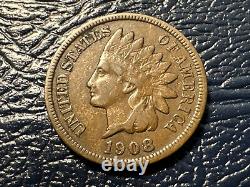 1908-S Indian Head Cent Semi-Key translates to 'Semi-clé de la pièce de un cent de tête indienne 1908-S' in French.