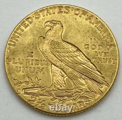 1914-D 2,5 $ Pièce d'or à tête indienne, non certifiée
