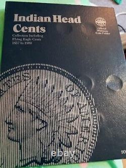 27 Pièces de Indian Head Cent, Livre de Collection Whitman Dates Clés Répertoriées