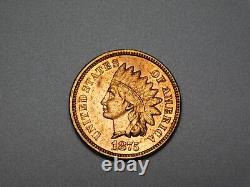 Anciennes pièces américaines 1875 Indian Head Cent Penny