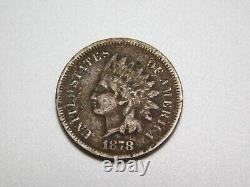 Anciennes pièces américaines de 1878 Indian Head Cent Penny