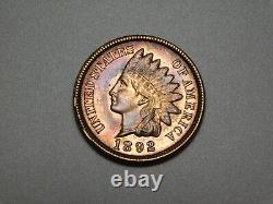 Anciennes pièces américaines de 1892 Indian Head Cent Penny