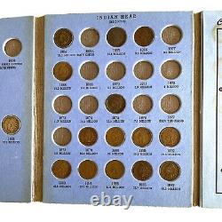 Cent de tête indienne 40 collection de débutant de pièces de monnaie dans le portefeuille Whitman de 1859 à 1909