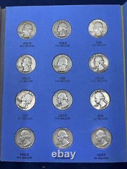 Collection complète de pièces de monnaie de quart de dollar de Washington vintage 1946-1959! LOT P 14