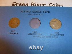 Collection de centimes de penny tête indienne de l'aigle volant My2#M2-I-35 1857 à 1909 35 pièces