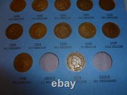 Collection de centimes de penny tête indienne de l'aigle volant My2#M2-I-35 1857 à 1909 35 pièces