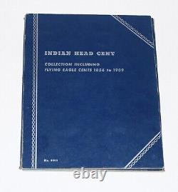 Collection de centimes tête d'Indien : 27 pièces de différentes dates de 1859 à 1909 dans un livre de collection.
