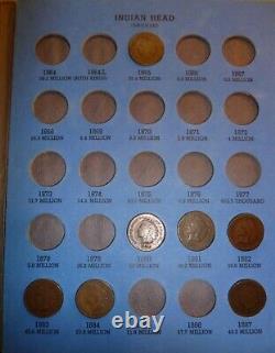 Collection de pièces de centimes Flying Eagle Indian Head Penny Cent #O-6-30 de 1857 à 1909