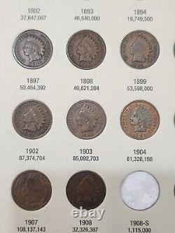 Collection de pièces de monnaie de centimes de tête d'indien d'aigle volant (1857 à 1909) - 34 pièces