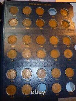 Collection de pièces de monnaie de un centime de tête indienne #D28-43I (série de 1859 à 1909) 43 pièces