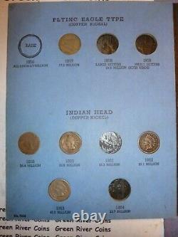 Collection de pièces de un cent Flying Eagle Indian Head Penny F22-I-37 de 1879 à 1909 37 pièces