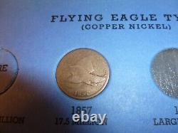 Collection de pièces de un cent Flying Eagle Indian Head Penny M1-I-37 de 1857 à 1909 37 pièces