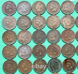 Lot de 100 pièces de centimes 'Indian Head' datant des années 1880-1907