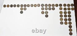 Lot de pièces de monnaie américaines Indian Head Penny/Cent circulées (49)