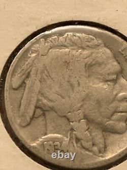Nickel de Buffalo de 1934. Tête d'indien rare sans marque d'atelier. (#14)