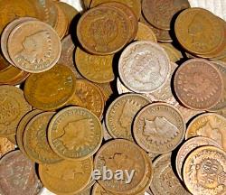 Pennies de cents têtes indiennes 100 pcs Dates aléatoires Non examinées Collection personnelle