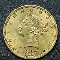 Pièce d'or américaine de 10 dollars avec la tête de la Liberté de 1907