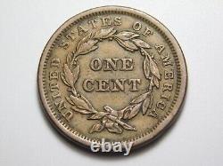 Pièces de monnaie américaines vintage de 1843 - Centime à grosse tête et lettres petites de la série Braided Hair