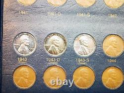 Presque pleine album de cents 1909 1995 pièces avec (55 PM DD) & 2 Pennies tête d'Indien