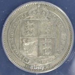 Rare Grande-Bretagne 1 Shilling 1889 Petite Tête ANACS EF-45 (2329904)