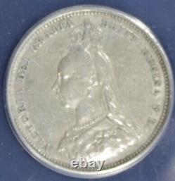 Rare Grande-Bretagne 1 Shilling 1889 Petite Tête ANACS EF-45 (2329904)