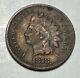 Superbe Tonalité 1878 1c Indian Head Cent/penny Vf+ Pièce De Monnaie Américaine Circulée #0178